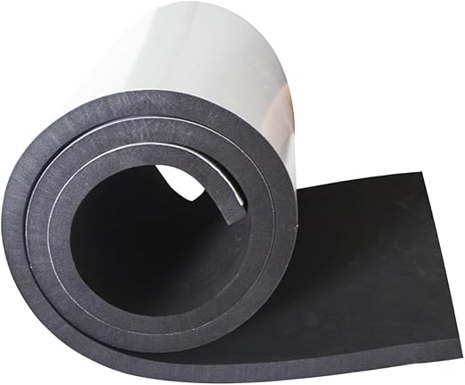 Closed Cell Neoprene Foam Rubber Sheet with Adhesive - 60 x 8 x 1/2 Inch Multi-Function Insulation, Soundproofing, and Weatherproof Foam Padding Easy Cut DIY,Black