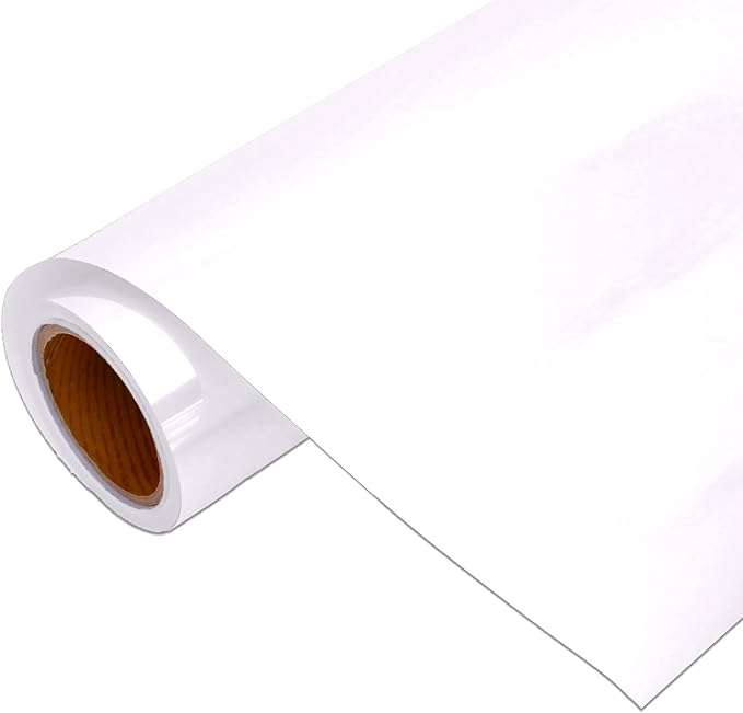 Threadart Metallic White Heat Transfer Vinyl Film | Custom Cut Roll 20" Wide by The Yard | Compatible with Venture Explore and Maker, Silhouette Cameo, & Large Format Cutters