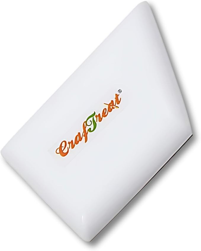 CrafTreat Teflon Bone Folder and Scoring Tool - Ergo Square - Paper Scorer for Paper Crafting, Origami, Bookbinding, Scrapbooking - Leather Burnishing Tool - Smooth, Non Stick,Ergonomic Craft Tool