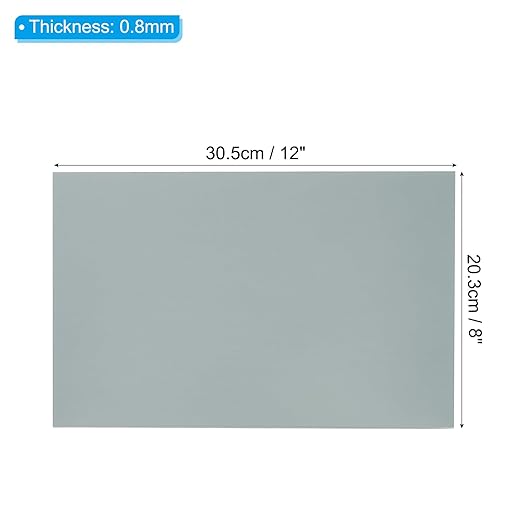 PATIKIL 8x12 Inch Anodized Aluminum Sheet Metal, 1Pcs Laser Plates Engraving Blanks 0.5MM Thin Rectangle for Crafting DIY House Laser Engraving, Gray