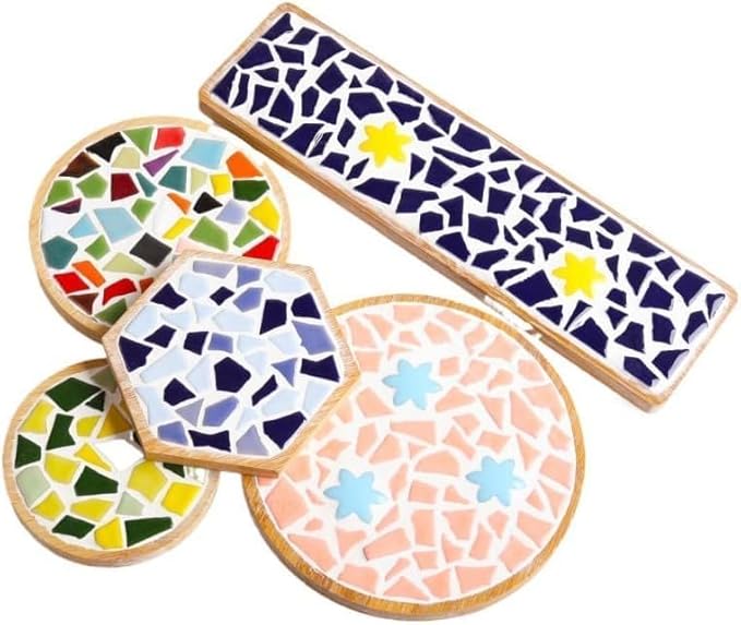 1.1LB Irregular Ceramics Mosaic Tiles, Mosaic Pieces Stones for DIY Mosaic Making Craft Hobby Arts Home Wall Decoration (Gold)