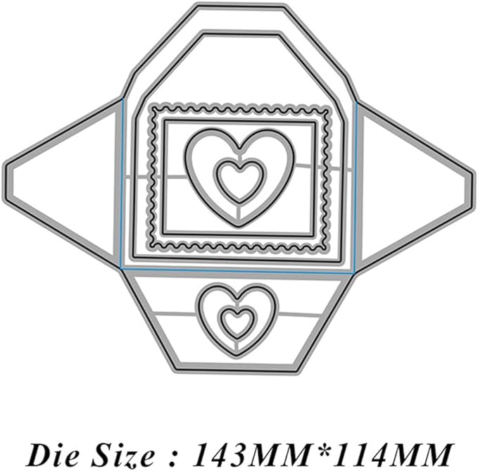 Cutting Dies Metal Stencils Scrapbooking Tools Flowers Lace Frame DIY Embossing Template for Paper Card Making Album Arts Crafts Supplies (Frame 1-Love envelope-14.3x11.3cm)