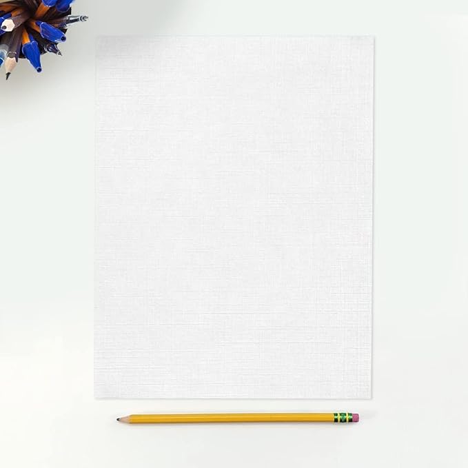LUXPaper 8.5" x 11" Paper | Letter Size | White Linen | 24lb. (60lb. Text) | 500 Qty
