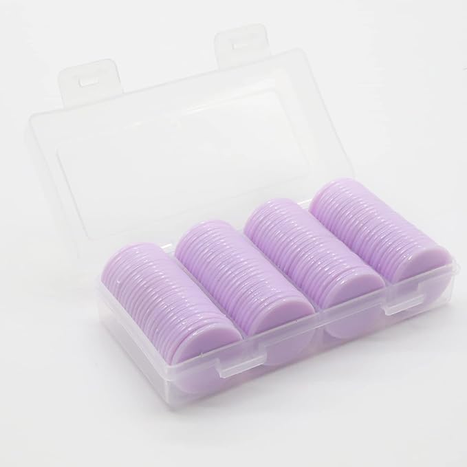 Set of 100 Opaque Plastic Learning Counters Mini Poker Chips Game Tokens with Storage Box (Thistle, 1.26 Inch)