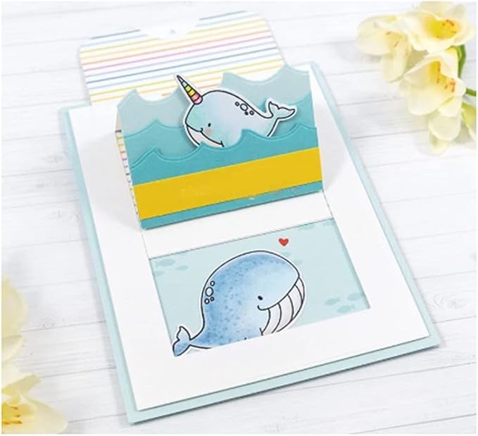 Mvchifay Cutting Dies Happy Birthday Holiday Thanks Greetings Metal Stencils Scrapbooking Tool Love Heart DIY Carbon Steel Embossing Template for Paper Card Making (Card Envelope-10.5x13.7cm)