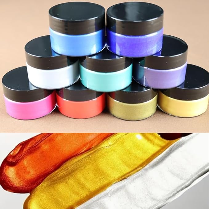 Shimmer Copper Metallic Acrylic Paint Metallic Chalk Paste 1.7oz/50ml, Ideal for Wood/T-Shirts/Glass/Stone, DIY Crafts Projects Glitter Pearlescent Golden Pigment Suitable for Beginners Artists