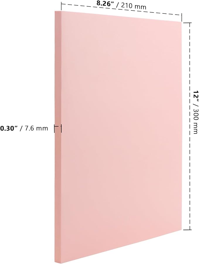 ZOENHOU 5 PCS 8.3 x 11.8 Inch Pink Large Rubber Stamp Carving Linoleum Blocks, Rectangle Creative Speedy Carve Block Engraving Crafts