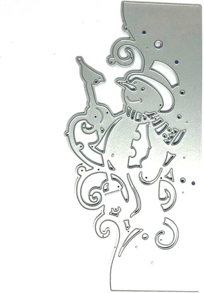 Metal Cutting Dies DIY Embossing Stencil Template Scrapbooking Card Making Mold Photo Album Arts Crafts Tools (Lace Snowman-16.4x7.9cm)