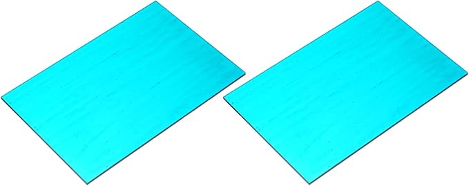 MECCANIXITY 2 Pcs Stained Glass Sheet Mosaic Tile 7.9 Inch x 5.9 Inch Blue Stained Glass Sheets for Crafts DIY Art Project