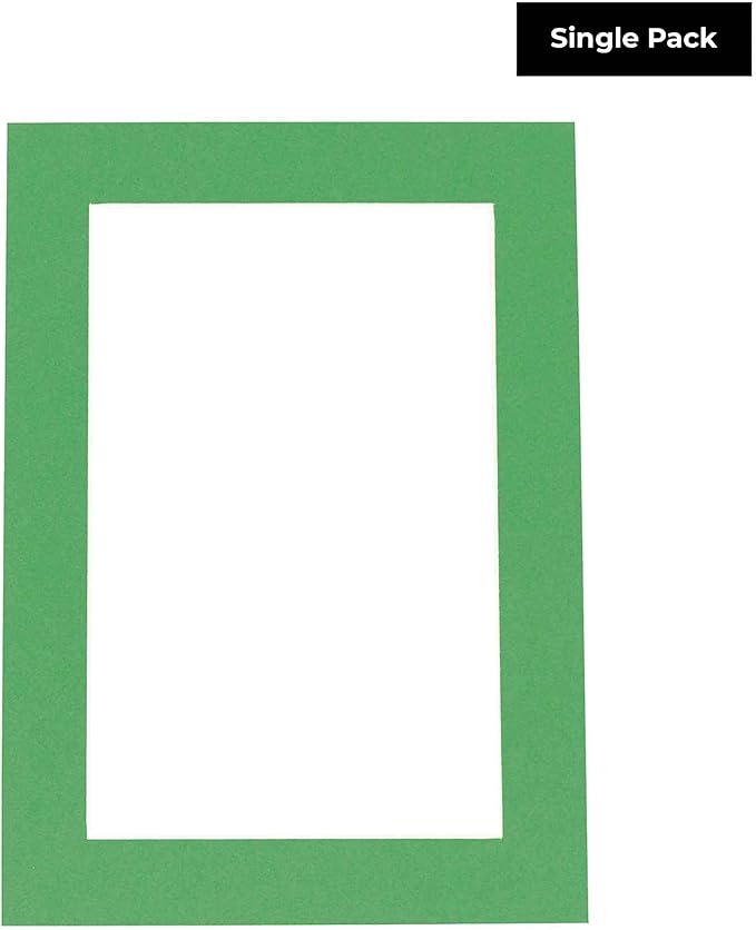 6x8 Mat for 8x10 Frame - Precut Mat Board Acid-Free Bright Green 6x8 Photo Matte Made to Fit a 8x10 Picture Frame, Premium Matboard for Family Photos, Show Kits, Art, Picture Framing, Pack of 1 Mat