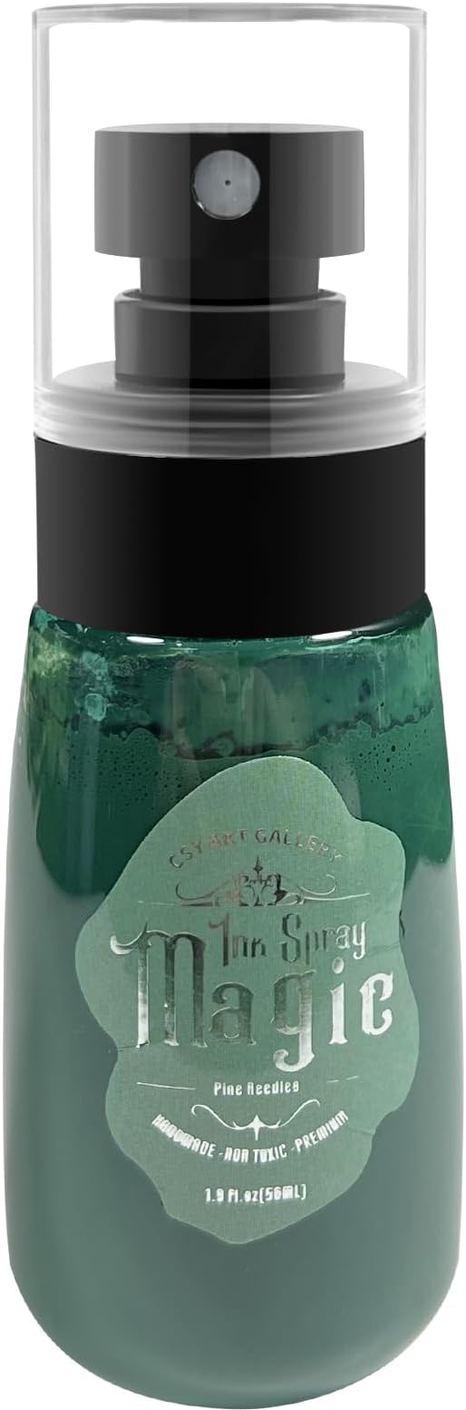 Csy art gallery Magic Ink Oxide Spray -Water-Based Vntage Paint-Acrylic Paint Spray, for Junk Journal,Photo Frames, Handicrafts, Leather, Wood (Pine Needles)