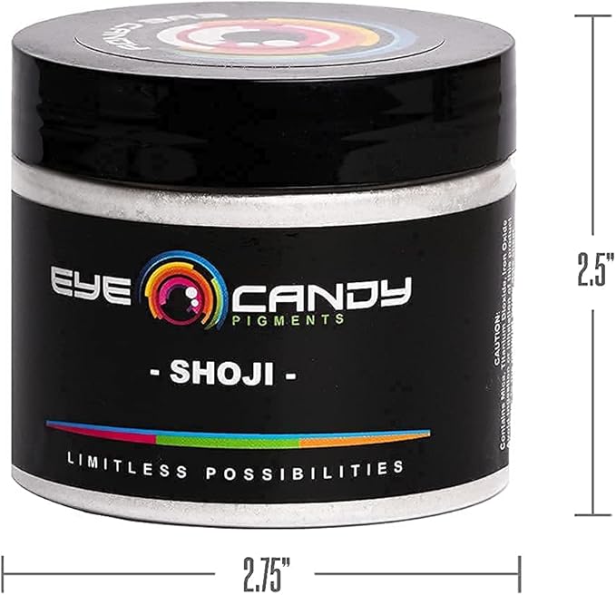 Eye Candy Pigments Premium White Mica Powder - Shoji (50gr) - for Epoxy, Resin, Soap, Paint, Woodworking, Acrylic Pouring, Bath Bombs, Fishing Lures - DIY Arts and Crafts Additive