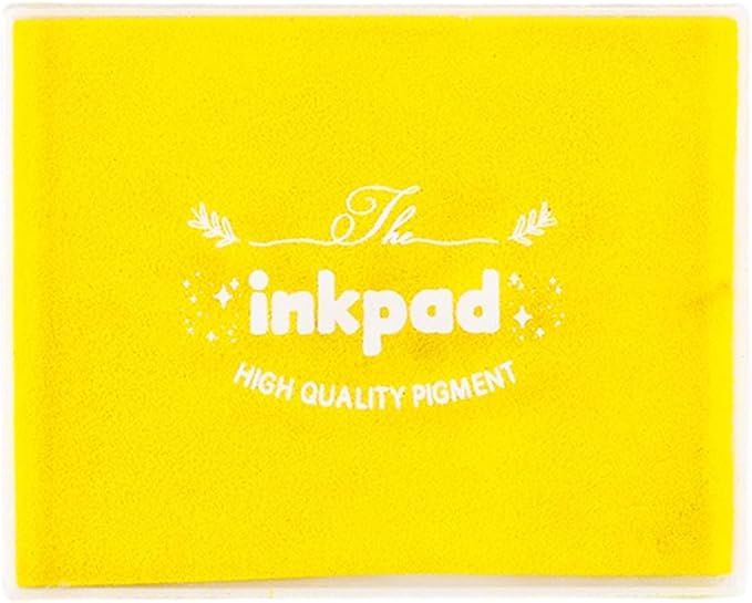 GTLZLZ Large Ink Pad for Rubber Stamps, 5" x 4" Washable Craft Stamp Pad for Kids, Fingerprint Ink Pad for Paper, Scrapbooking, Wood Fabric (Yellow)