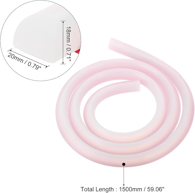 uxcell Flexible Molding Trim, 59 Inch Flexible Quarter Round Molding Silicone Peel and Stick Trim Self Adhesive Shower Water Barrier for Corner Decor Bathroom Kitchen, Transparent