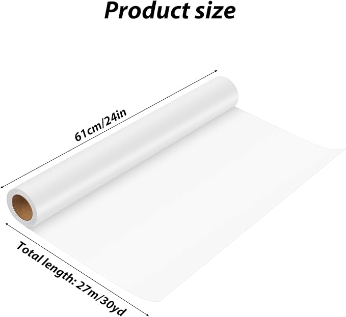 Tracing Paper Roll 24 Inches x 30 Yards, Trace Paper White ‌Translucent‌ Pattern Paper Tracing Paper for Drawing, Sewing, Sketch