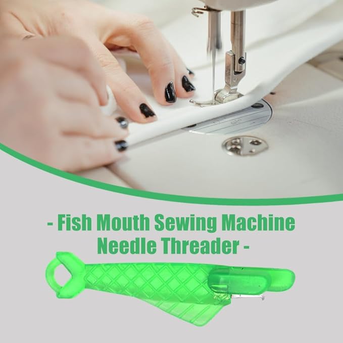 Automatic Sewing Needle Threader, Fish Type Quick Needle Threaders for Hand Sewing, Sewing Machine Needle Threader Tools, Sewing Supplies - Designed for Sewing Lovers Alike (green-5pcs)
