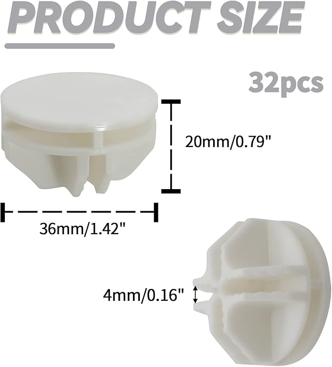 32 Pcs White Plastic Connector, Wire Grid Cube Connector for Modular Closet Storage Organizer and DIY Wire Cube Storage Unit