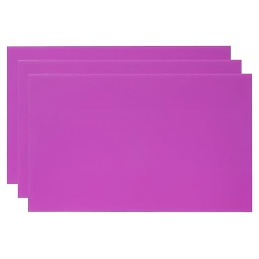 PATIKIL 6x10 Inch Anodized Aluminum Sheet Metal, 3Pcs Laser Plates Engraving Blanks 0.5MM Thin Rectangle for Crafting DIY House Laser Engraving, Purple