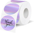 1.5" Holographic Direct Thermal Label Stickers, Round Printable Rainbow Glitter Thermal Printer Sticker Labels for Gift Wrapping, Self-Adhesive DIY Custom Logo Design- Purple