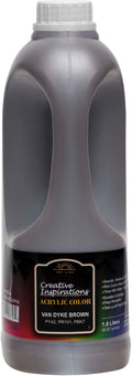 Creative Inspirations Acrylic Paint - Vandyke Brown - 1.8 Liter - Smooth & Creamy Consistency, Vibrant Pigmentation, Great Coverage for Artists - Clean Up with Soap & Water