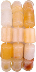 Natural Yellow Jade Cylinder Stone Loose Semi Gemstone Beads for Jewelry Making 10mmx14mm 38cm