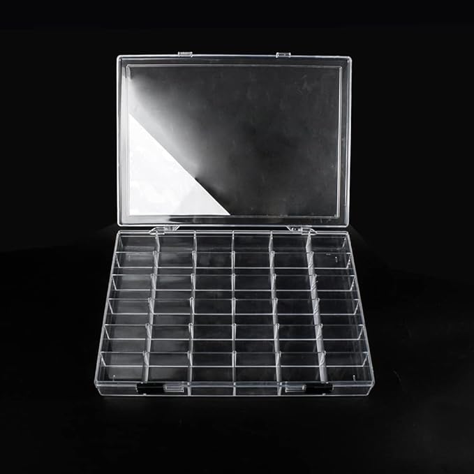 36 Grids Clear Plastic Organizer Box, Craft Storage Container for Beads Organizer, Art DIY, Crafts Jewelry Storage, Fishing Tackles, Rock Collection, 1 Pack