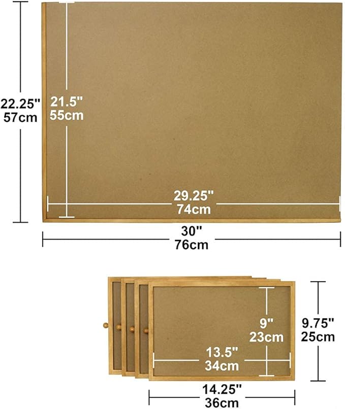 Bits and Pieces Puzzle Board with Drawers – 1000 Piece Jigsaw Puzzle Table Organizer Premium Wooden Puzzle Board for Adults 22.25"x 30" Smooth Non-Slip Surface Portable Puzzle Table with Sorting Trays