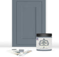 ALL-IN-ONE Paint, Durable cabinet and furniture paint. Built in primer and top coat, no sanding needed. Includes our 30 featured color card - Haven (heathered, muted blue), 8oz Sample