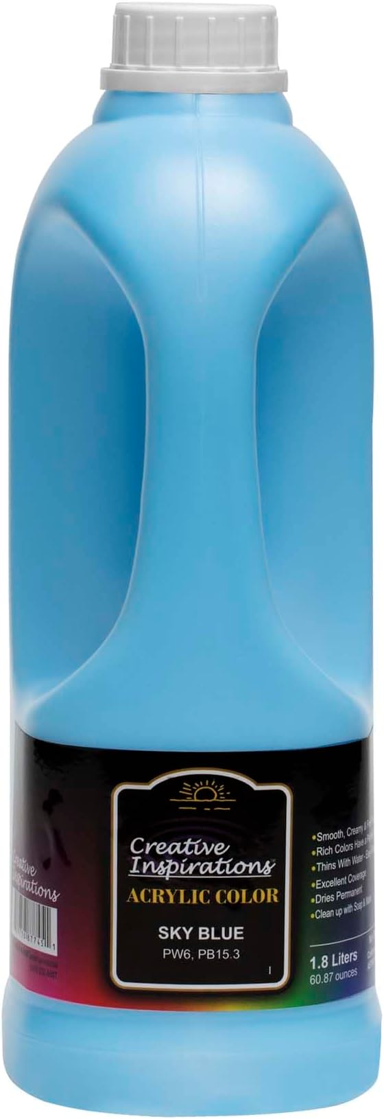 Creative Inspirations Acrylic Paint - Sky Blue - 1.8 Liter - Smooth & Creamy Consistency, Vibrant Pigmentation, Great Coverage for Artists - Clean Up with Soap & Water