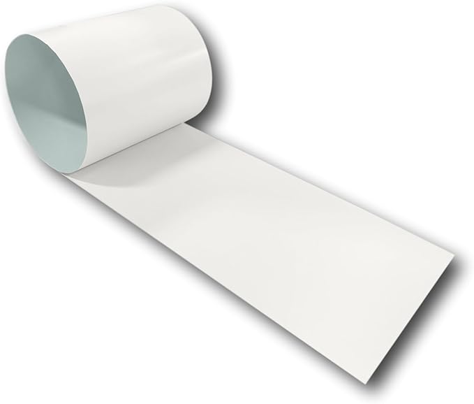 Eagle 1: 24 Gauge KYNAR 500 Sheet Metal Flashing Rolls-10 FT Long-Heavy Duty Pre-Finished Rolls-Commercial Grade-Roofing Flashing, Fascia Cover, Coping Cap-Multiple Sizes (6" x 10 FT, Bone White)