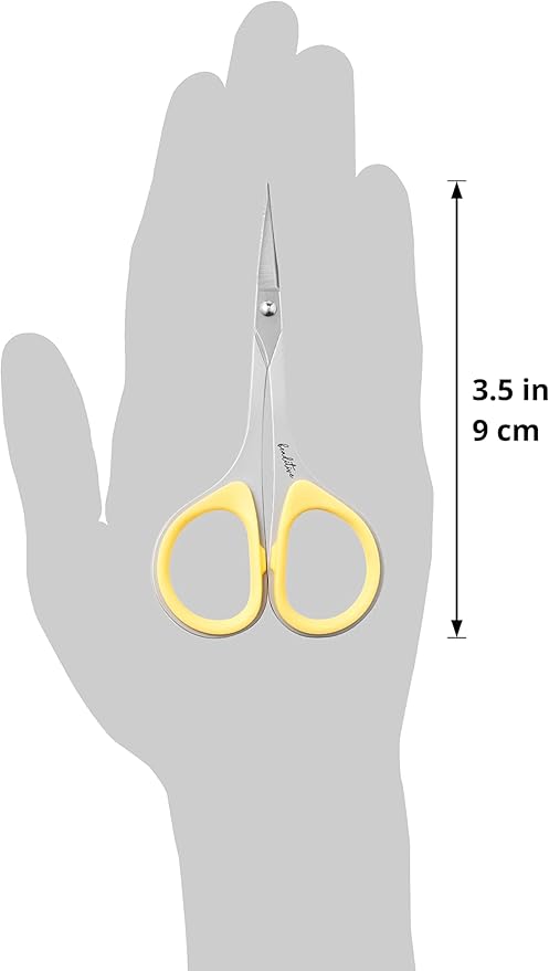 Beaditive Sewing and Embroidery Scissors Set (2 pcs) Curved and Straight, Sharp, Stainless-Steel Design | Precision Tips, Ergonomic Rubber Handle Grip | Small, Compact DIY Use (Extra Sharp)