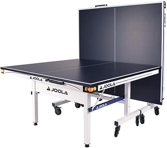 JOOLA Rally TL Professional MDF Indoor Ping Pong Table w/Quick Clamp Table Tennis Net & Post Set - 10 Minute Easy Assembly - Corner Ball Holders - Tournament Quality - Includes Playback Mode