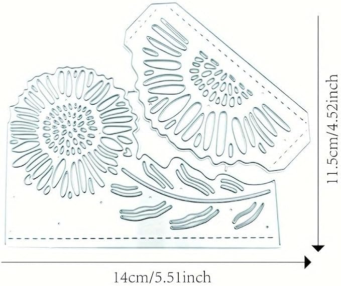 Lapoo Metal Cutting Die for Scrapbooking, 3D Backgrounds Frame New Cutting Dies DIY Album Card Making Decor Paper Craft Metal Die Cuts Party Wedding Decorations (Chrysanthemum B 5.5 x 4.5 in)