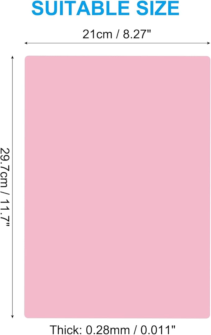 PATIKIL A4 Size Guided Reading Sheet, 5pcs Correction Lighting Gel Filter Colored Overlay Transparent Color Film for Classroom Photo Studio, Pink