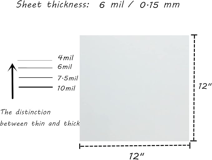 BANLTRE 12 Pieces 6 mil Blank Template Material Stencils Mylar for Cutting Paper Clear Transparency Sheet 12 × 12 inch (12-6 mil)