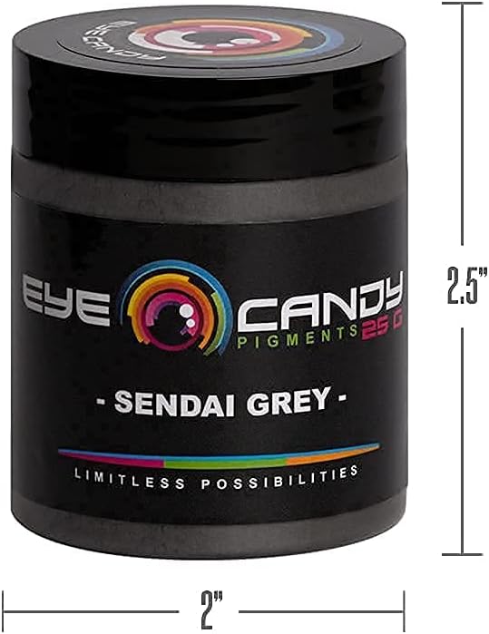 Eye Candy Pigments Premium Grey Mica Powder - Sendai Grey (25gr) - for Epoxy, Resin, Soap, Paint, Woodworking, Acrylic Pouring, Bath Bombs, Fishing Lures - DIY Arts and Crafts Additive