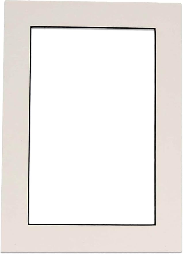 8x10 Mat Bevel Cut for 5.5x8.5 Photos - Acid Free White with Black Core Precut Matboard With Backing Board and Crystal Clear, Self Seal Photo Mat Bag - For Pictures, Photos, Framing - 4-ply Thickness
