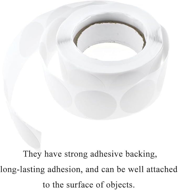 HAHIYO 1Inch 500Pcs White Kraft Label Sticker Roll - Round, Blank, Permanent Adhesive Dot Sticker for Jar, Canning, Price Tag, Store Organizing