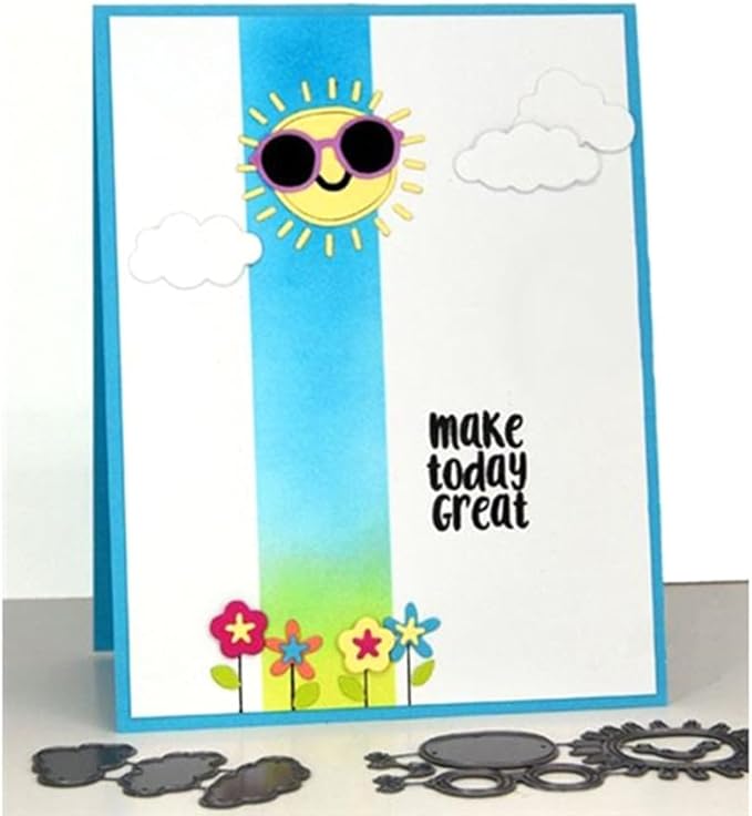 Cutting Dies for Card Making, Metal Scrapbooking Die-Cuts, DIY Bckground Frame Crafts Embossing Stencil, Paper Template Mold/Photo Album Arts Tool (3 Pcs Clouds-3.3x5.5cm)