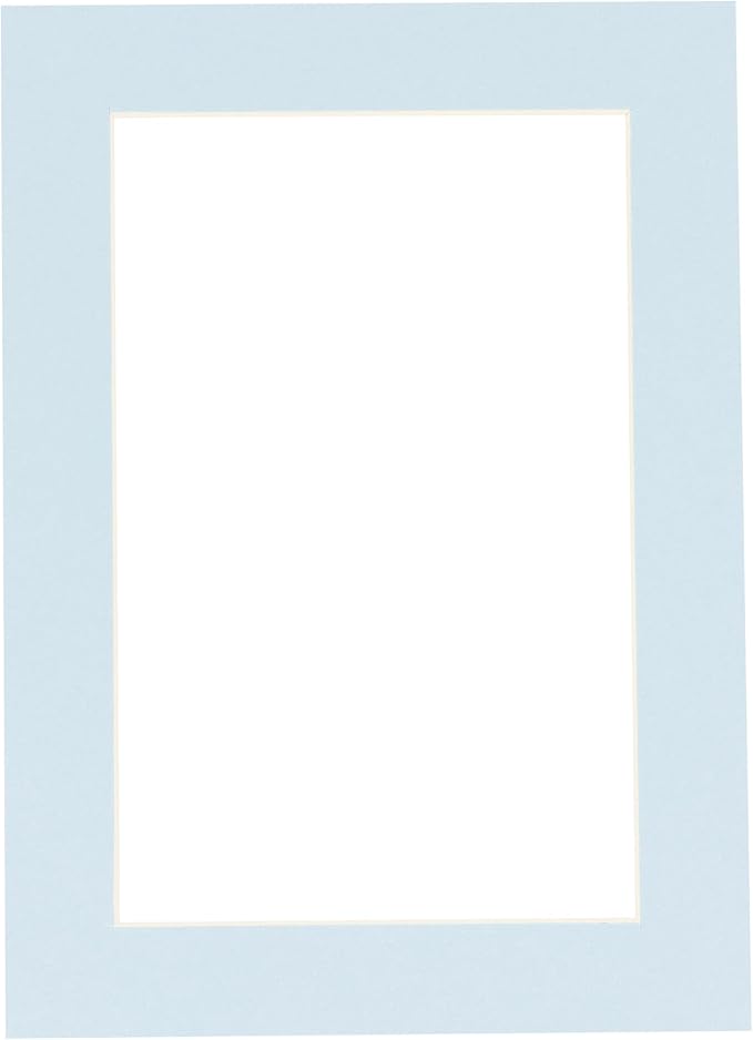 5.5x8.5 Mat for 8.5x11 Frame - Precut Mat Board Acid-Free Show Kit with Backing Board, and Clear Bags Baby Blue 5.5x8.5 Photo Matte For a 8.5x11 Picture Frame Matboard for Framing, Pack of 1 Mat