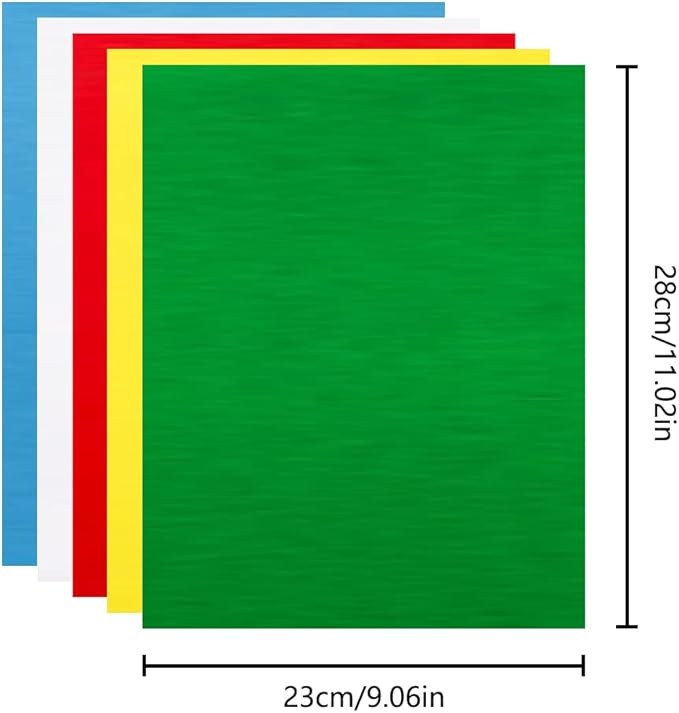 10 Pcs Transfer Paper, Carbon Transfer Paper 11x9Inch, Carbon Water-Soluble Tracing Paper Transfer Pattern on Cross Stitch Cloth, Canvas, Wood for Home Sewing(Blue, White, Green, Red, Yellow)