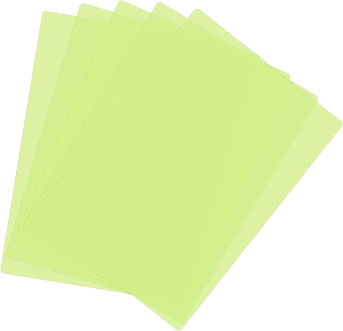 PATIKIL A4 Size Guided Reading Sheet, 5pcs Correction Lighting Gel Filter Colored Overlay Transparent Color Film for Classroom Photo Studio, Light Green