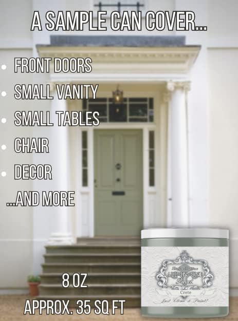 ALL-IN-ONE Paint, Durable cabinet and furniture paint. Built in primer and top coat, no sanding needed. Includes our 30 featured color card - Tapestry (khaki brown), 8oz Sample