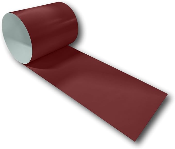 Eagle 1-24 Gauge KYNAR 500 Sheet Metal Flashing Rolls-10 FT Long-Heavy Duty-Commercial Grade-Roofing Flashing, Fascia Cover, Coping Cap-Multiple Sizes (12" x 10 FT, Colonial Red)