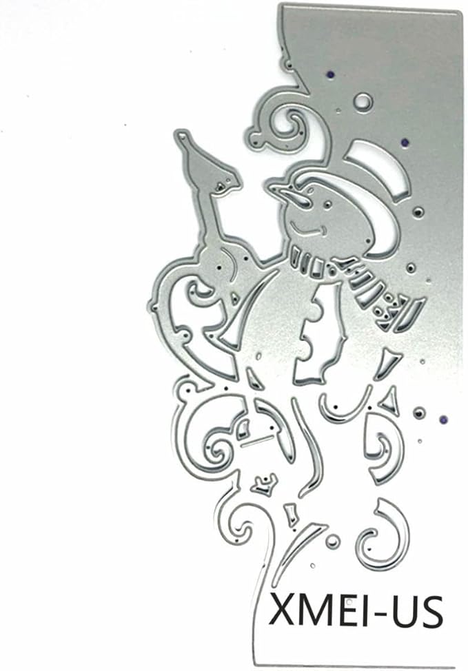 Metal Cutting Dies DIY Embossing Stencil Template Scrapbooking Card Making Mold Photo Album Arts Crafts Tools (Lace Snowman-16.4x7.9cm)