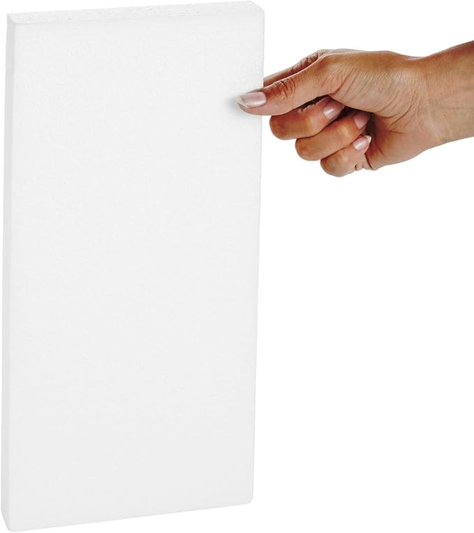 Juvale Craft Foam Blocks - 6-Pack, 12 x 6 x 1 in, White - Flat Foam for Flowers - DIY Floral Arrangement