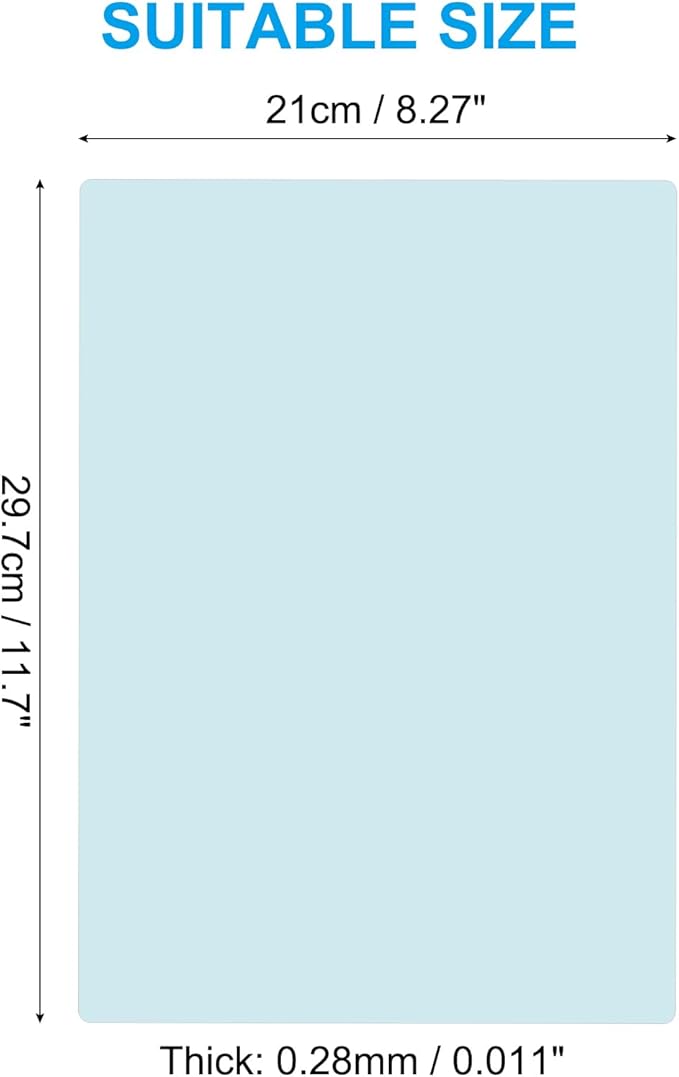 PATIKIL A4 Size Guided Reading Sheet, 5pcs Correction Lighting Gel Filter Colored Overlay Transparent Color Film for Classroom Photo Studio, Light Blue