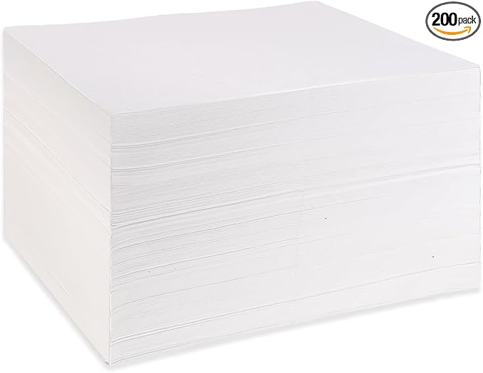 PONO 200 Pcs Oil Absorbent Pads, 15x20 in White Heavy Weight Oil-Only Absorbent Pad,Used for Oil Spill Cleaning in Garage Workshop, Reusable, Washable, Durable