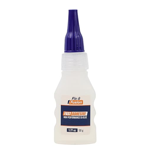 FIX & FUSION Ca Super Glue (1.77 Oz), Fast Adhesive/Cyanoacrylate Glue for Woodworking, Plastic, Rubber, Granite, DIY & Industrial, (1 Pack)