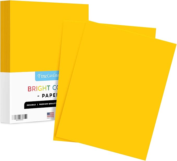 8.5 x 11" Gold Color Paper Smooth, for School, Office & Home Supplies, Holiday Crafting, Arts & Crafts | Acid & Lignin Free | Regular 20lb Paper - 100 Sheets